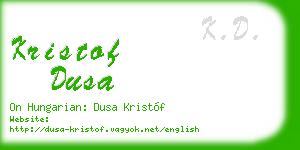 kristof dusa business card