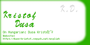kristof dusa business card